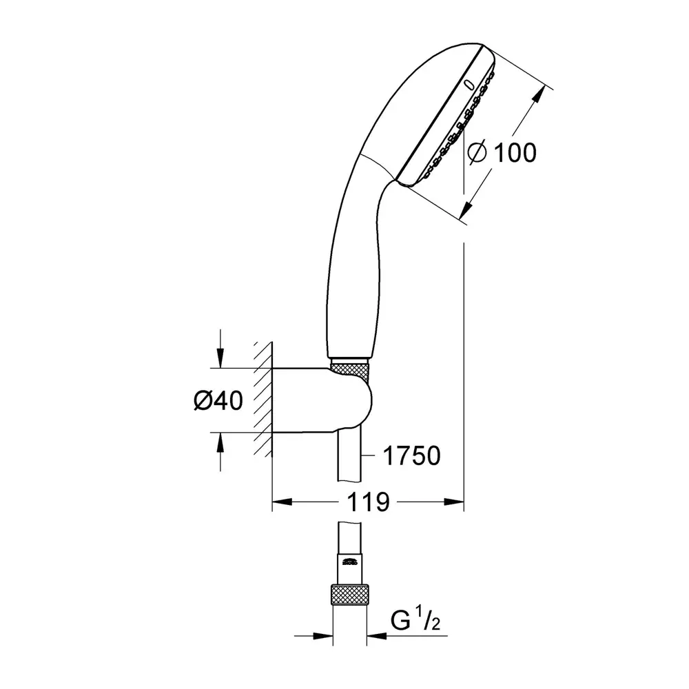 Набор для душа Grohe Tempesta 3 режима шланг 175 см цвет хром 81971390 STLM-2142247 - Вид №5