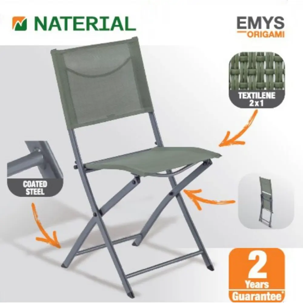 Стул Naterial Emys Origami складной 52x42x83 см сталь зеленый 81956392 STLM-2110267  - Вид №18
