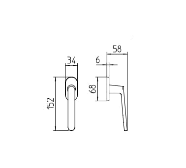 Латунная оконная ручка DK Mandelli1953 Zante ARCH-00121000 - Вид №2