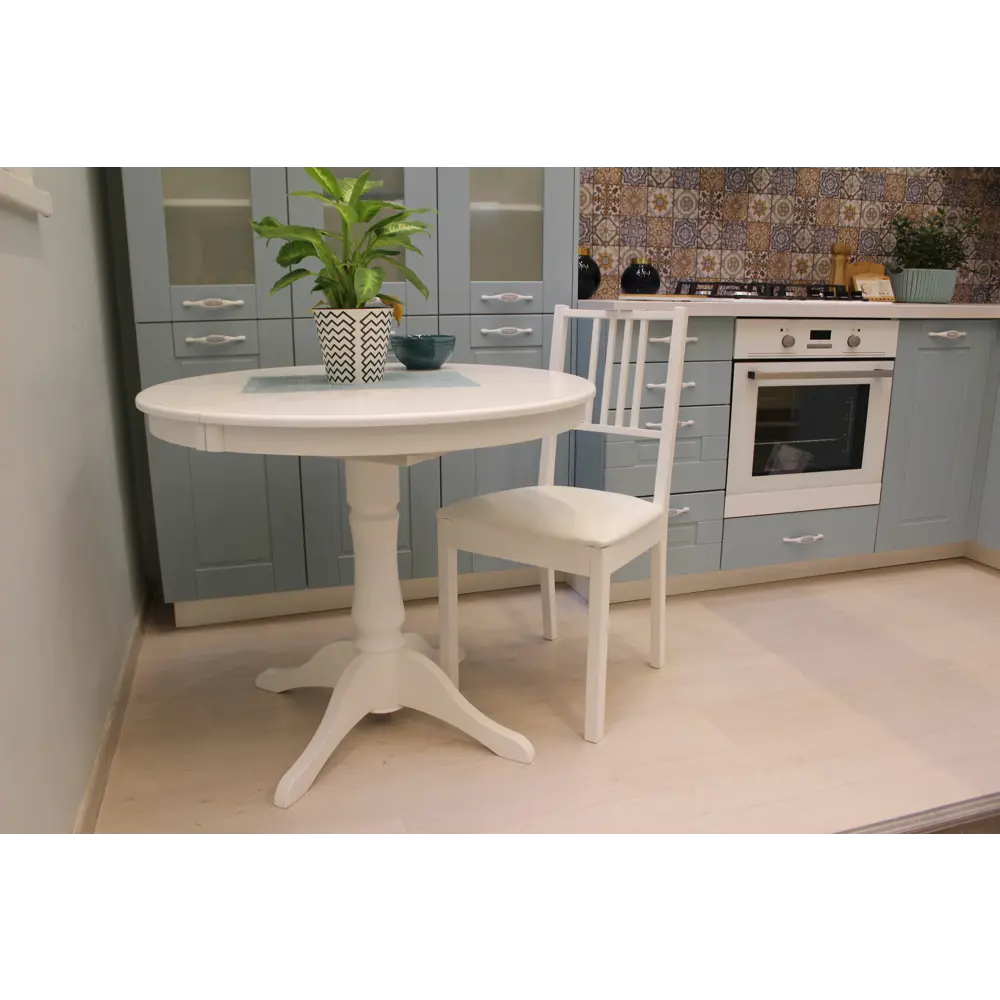 Стол кухонный Delinia Версаль раскладной 90-130x90 см круг МДФ цвет белый 82699545 STLM-2044280 - Вид №9