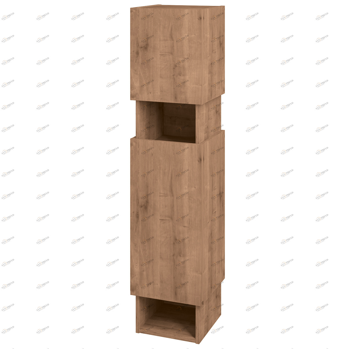 Пенал INVENCE, 35 см, подвесной, правый, 2 дверцы, push-to-open, 3 стеклянные полки, арлингтон DREJA 137953