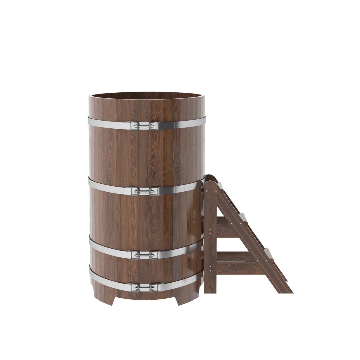 1279 Купель овальная из дуба 0,80х1,42х1,4 морёный Alyarus  - Вид №2