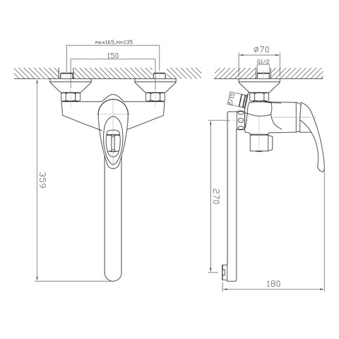 Orange Gabi M81-211cr однорычажный смеситель для ванны/душа Хром sun-id-1517095 - Вид №1