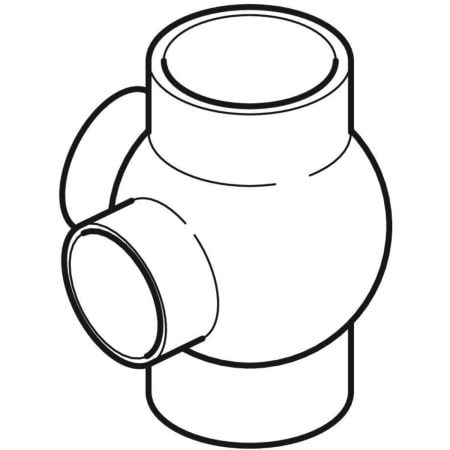 GEBERIT 369.335.16.1 Крестовина шаровая Geberit PE 88,5°, соединения 90° смещенные  - Вид №1