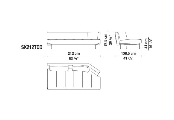 Кожаный диван с полуостровом B&B Italia SAKé ARCH-00023880 - Вид №14