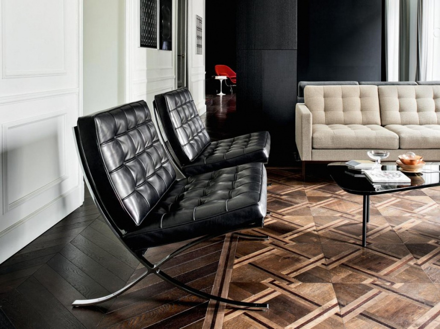 Кресло черное дизайнерское со стежкой Barcelona Style Chair SOHO DESIGN ДИЗАЙНЕРСКИЕ, BARCELONA 131536 Черный  - Вид №5