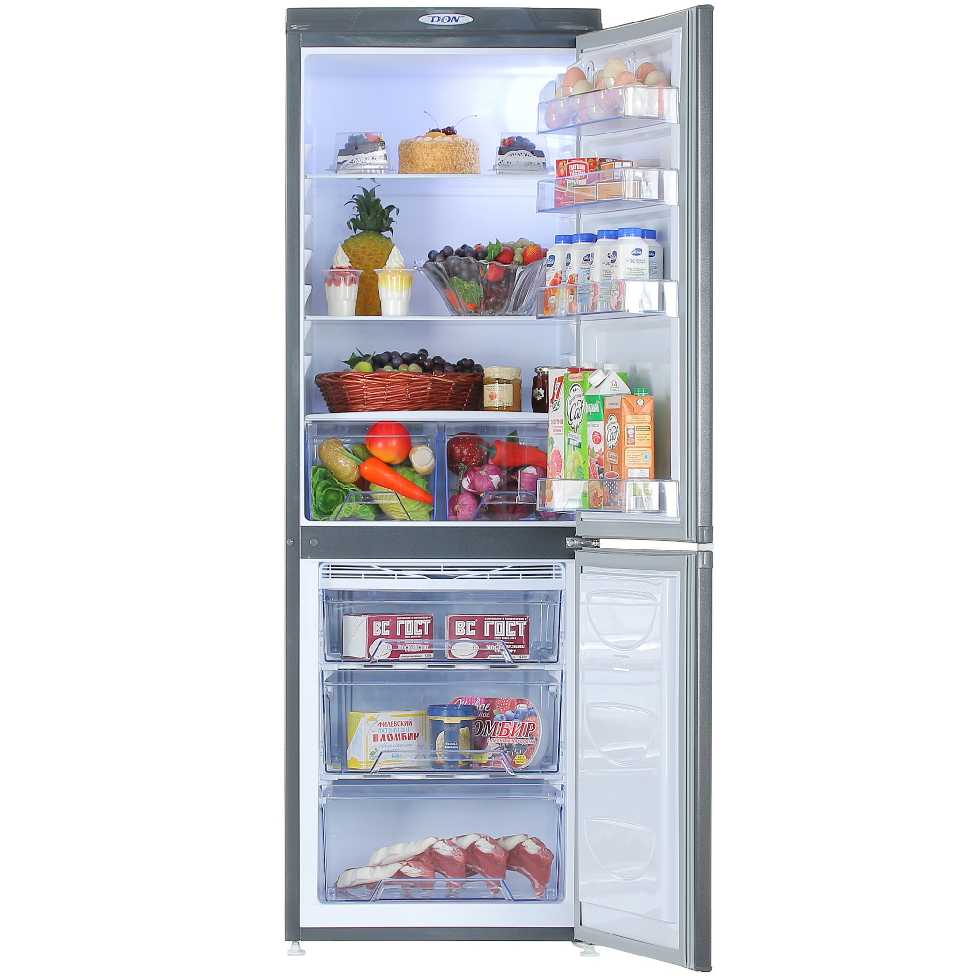 1330097 Холодильник с морозильником   DON R-290G серый STDN-0142266 - Вид №5
