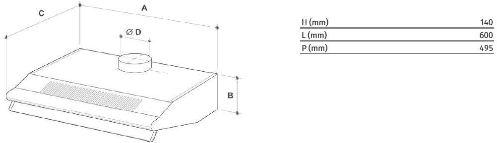 Vortice Настенная стальная вытяжка со встроенной подсветкой Vortex 20021 - Вид №1