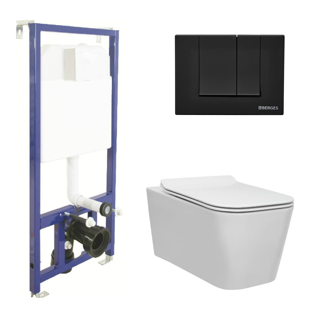 043230 Подвесной унитаз настенный Хромированный BERGES  Турция 