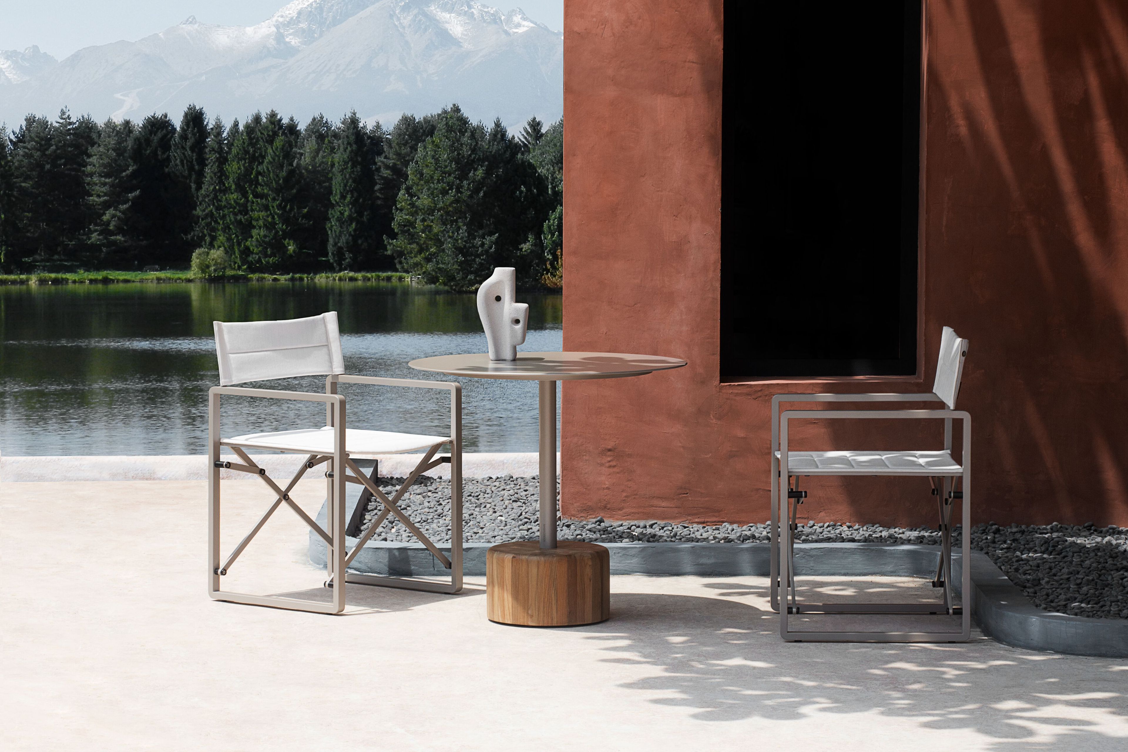 Круглый стол с верхней частью HPL и тиковым или каменным основанием MAMAGREEN Glyph ARCH-00149513 - Вид №10