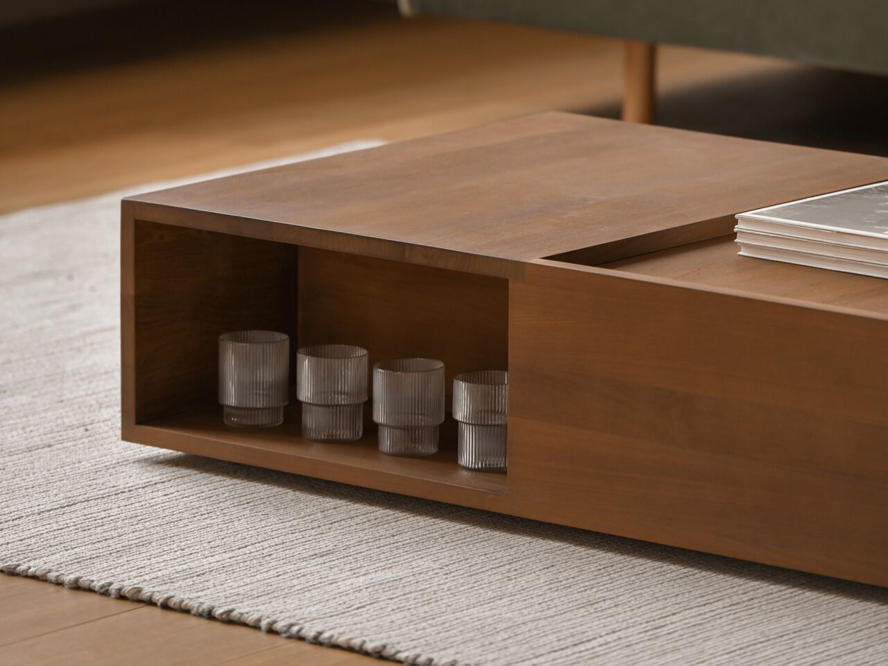 Низкий прямоугольный журнальный столик из массива дерева Air Division Mapp ARCH-00019447 - Вид №7