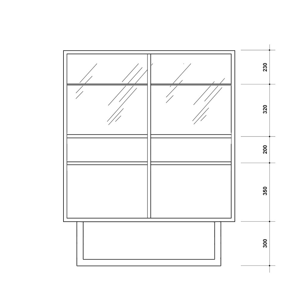 Барный шкаф с 2 дверцами американский орех Garon ACWD GARON 00-3981966 Коричневый;черный  - Вид №3