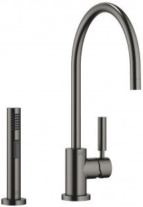 33826888-99_1_27721970-99_1 Смеситель однорычажный с душевым гарнитуром для ополаскивания - dark platinum matt Dornbracht Tara Classic