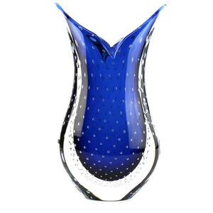 3891 ORIGINALMURANOGLASS Ваза Ласточка - синяя - соммерсо балетон - муранское стекло OMG 14 см