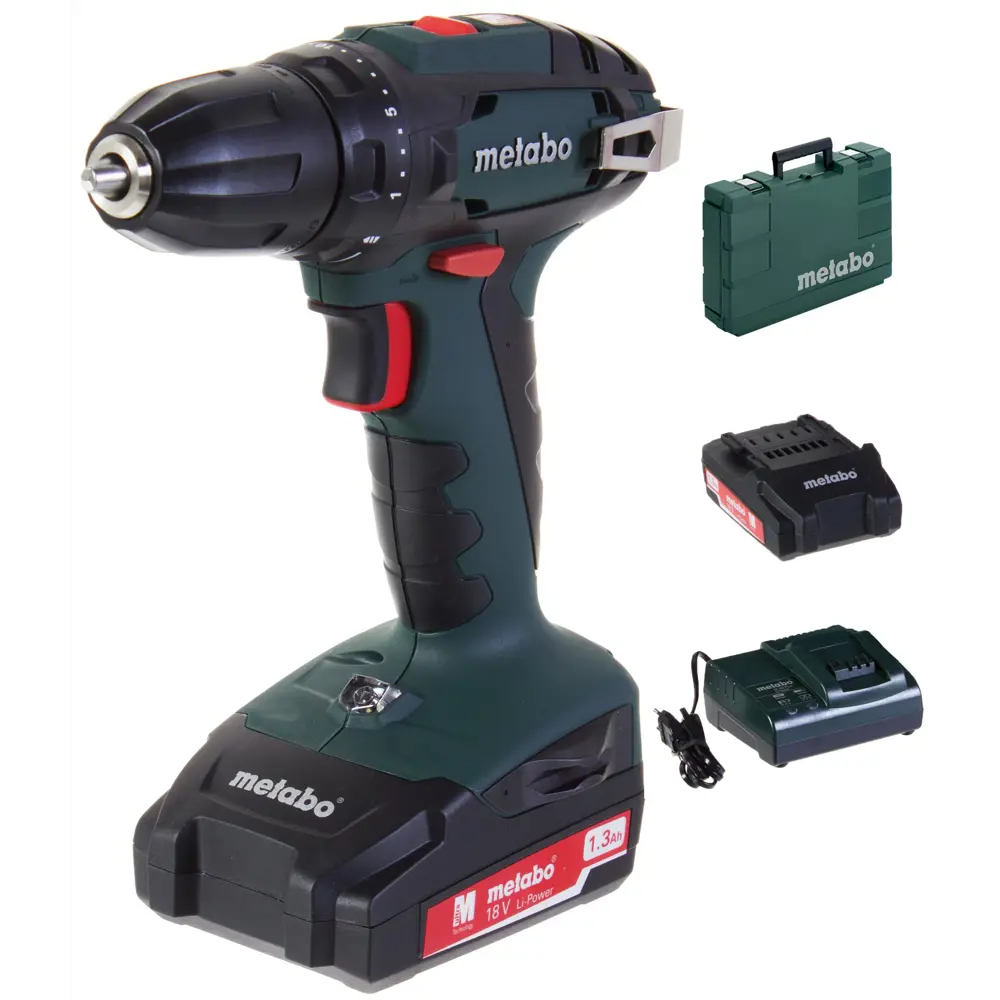 Дрель-шуруповерт аккумуляторная Metabo BS 18 602207950, 18 В Li-ion 2х1.5 Ач 17883575 STLM-2152209 