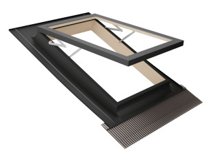 Алюминиевое и деревянное окно крыши