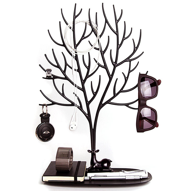 QL10172-BK Декоративный органайзер для украшений deer большой черный Qualy 