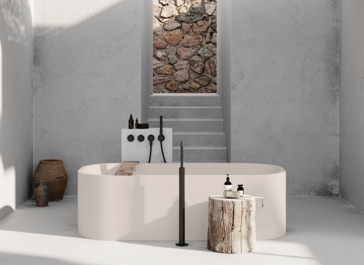 Овальная ванна в центре комнаты в твердой поверхности COCOON Piet Boon ARCH-00144532 - Вид №5