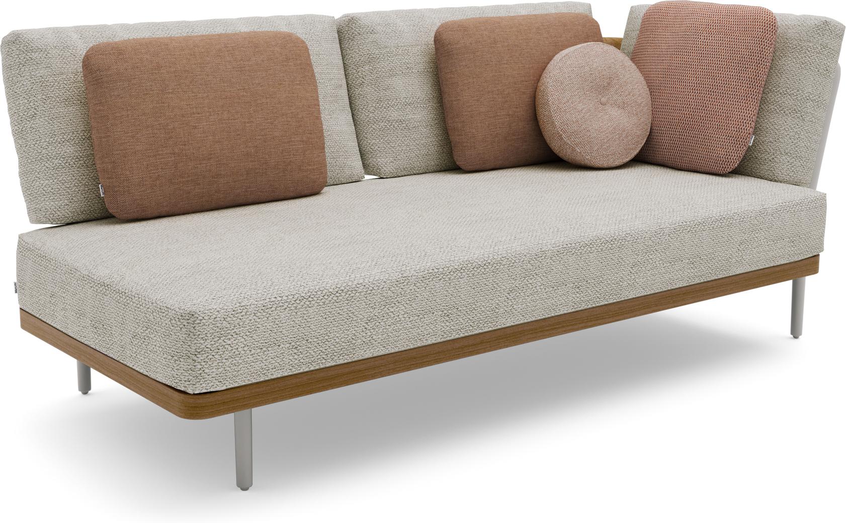 MNST1201 Левое угловое двойное сиденье кремень teak Manutti Flex