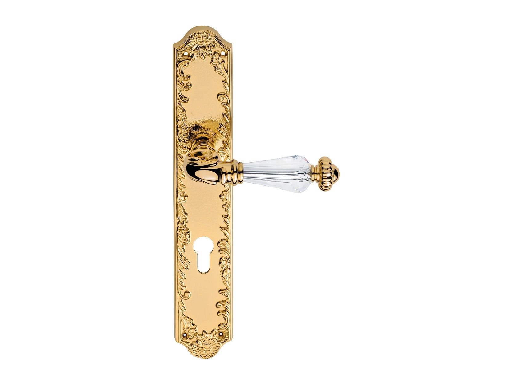 Латунная ручка в классическом стиле с кристаллами Swarovski® на пластине LINEA CALI' Nympha Crystal ARCH-00093497