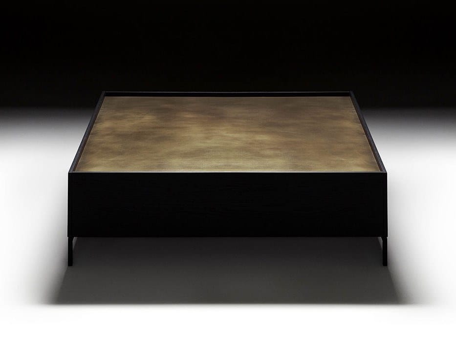 Деревянный и стеклянный журнальный столик с отсеком для хранения DE PADOVA ARCH-00030375 - Вид №4