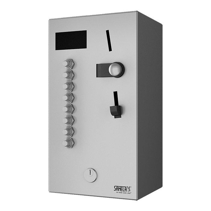 88040 Монетный автомат для 2 - 8 для электроприбора 230 В / 50 Гц, выбор пользователем, 24 В пoст. SANELA 