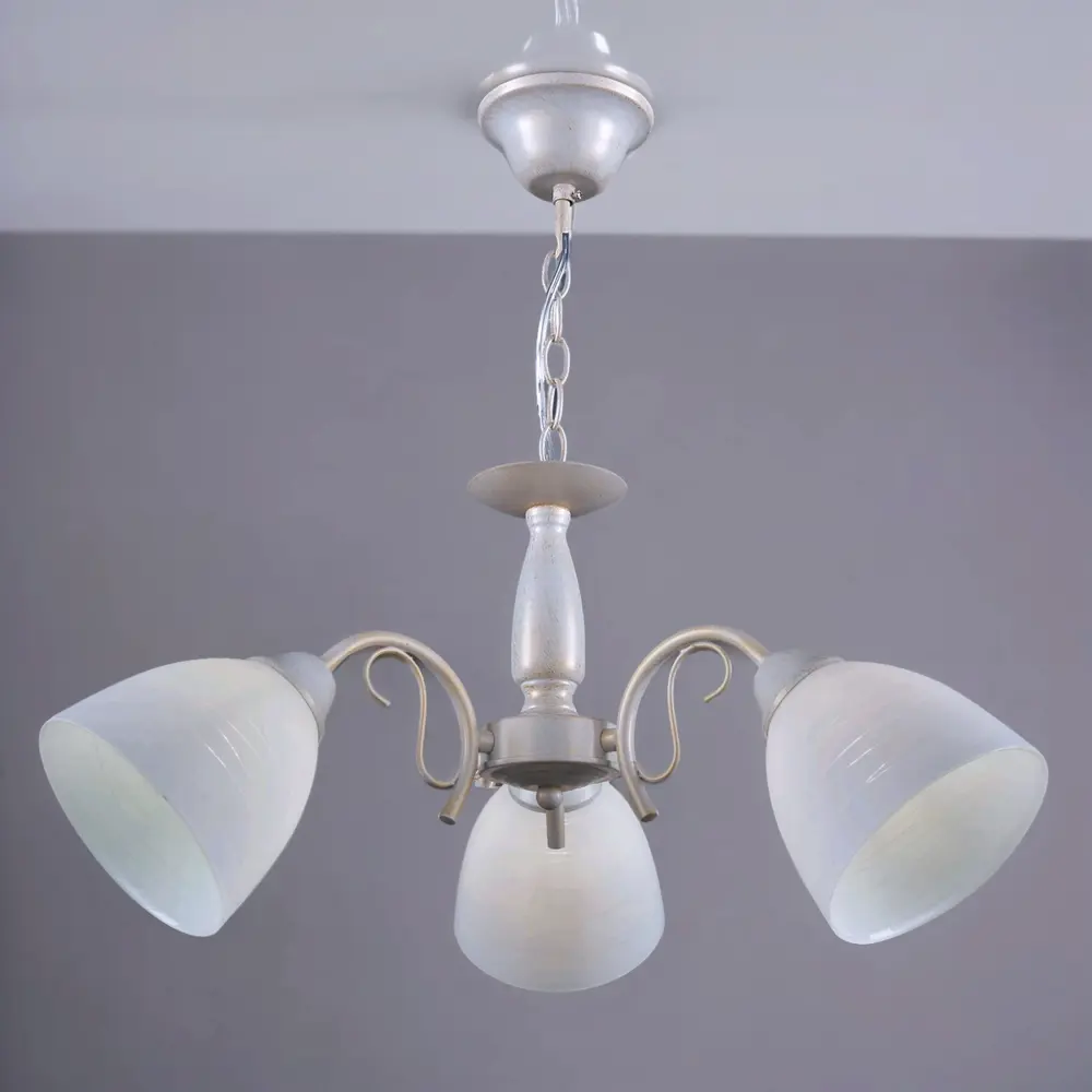 Люстра потолочная Богема 3 лампы 9 м² цвет белый РОССВЕТ STLM-2002506 - Вид №1