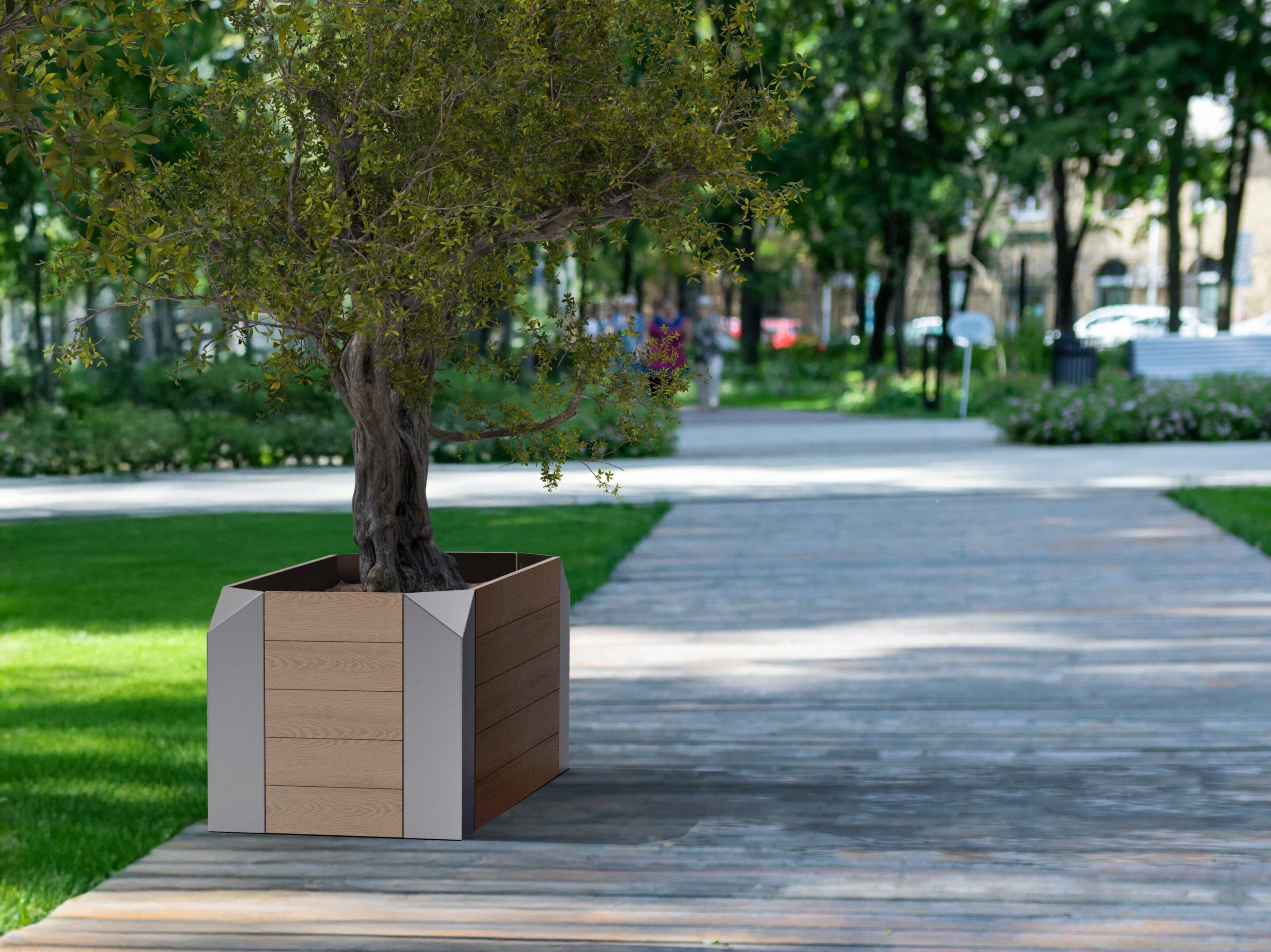 WPC квадратный плантатор Studio Città киригами ARCH-00019793 - Вид №1