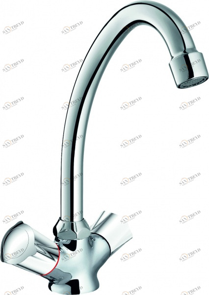 Смеситель для кухни Rush Pioneer PI7950-22 с высоким поворотным изливом, хром 115238