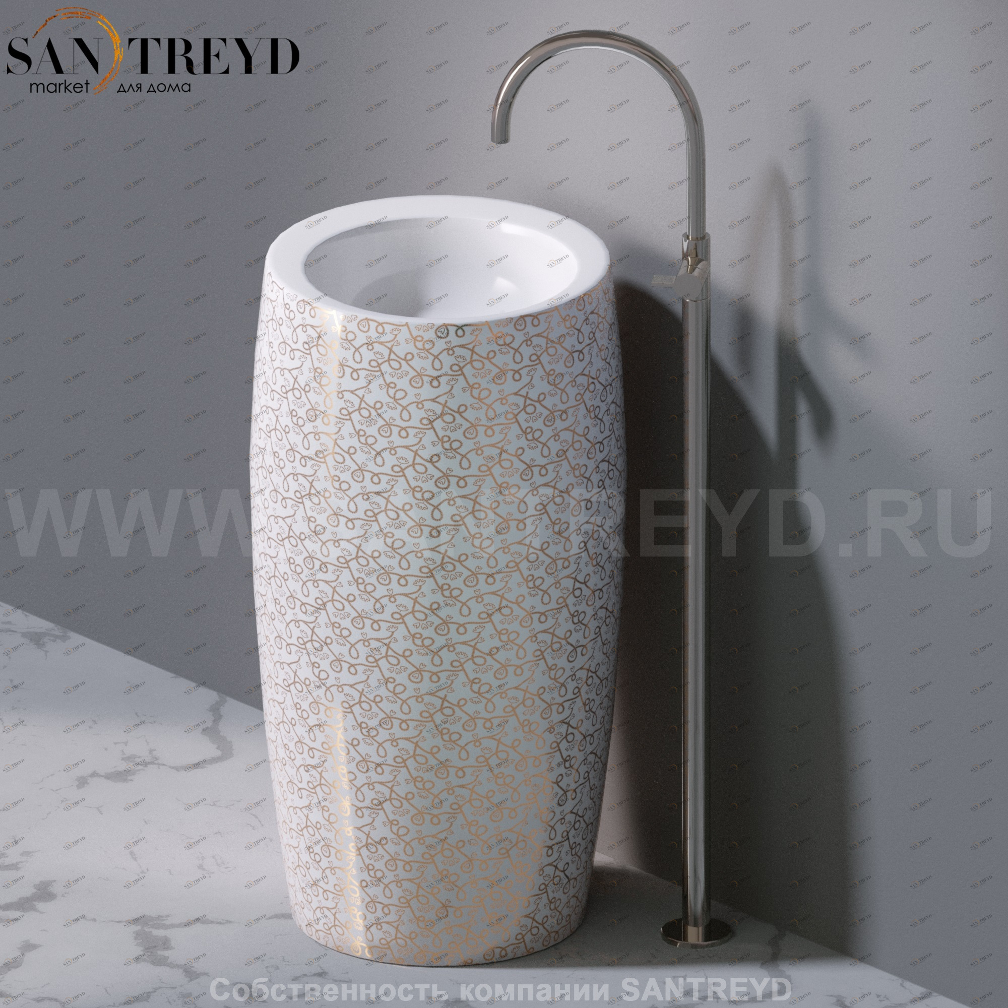 L100T0R0VT.400G Напольная раковина стоящая круглая A. e T. Italia SPOT AeT ITALIA TOTEM