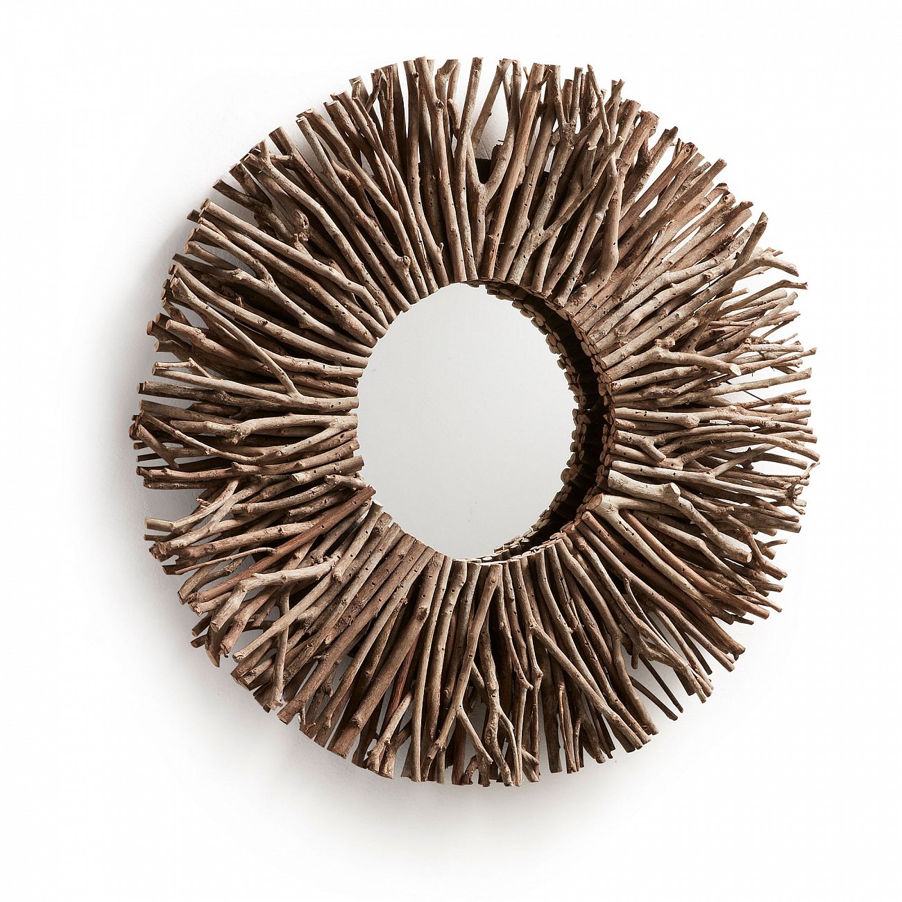 Зеркало-солнце деревянное в раме из натуральных ветвей диаметр 50 см Effect от La Forma LA FORMA EFFECT 342823 Коричневый - Вид №1