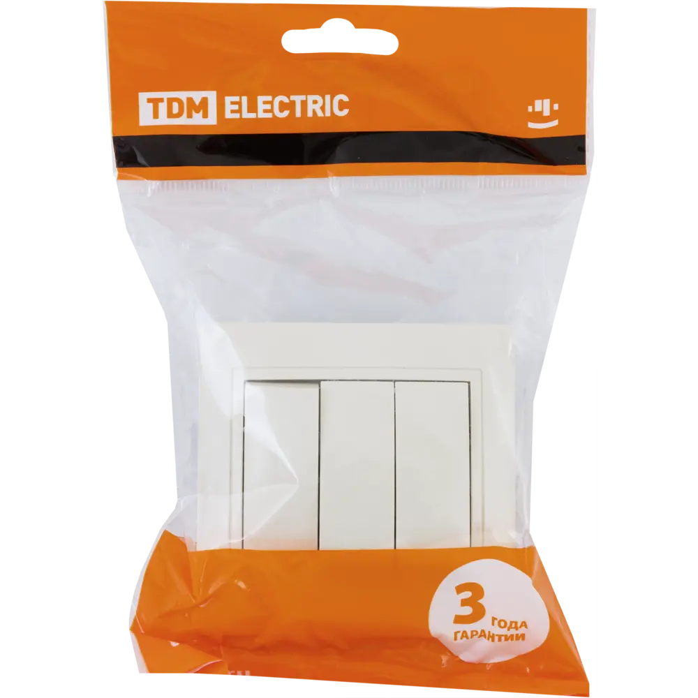Выключатель TDM ELECTRIC Таймыр: 3-клавишный бежевый для скрытого монтажа 85591343 STLM-0064428 - Вид №5