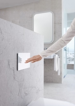 115.620.SI.1 смывн.клавиша SIGMA70 (бел.стекло) Santreyd  - Вид №2