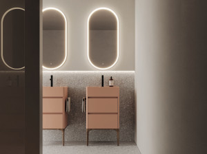 Напольный умывальник с зеркалом