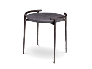 Мраморный и металлический журнальный столик