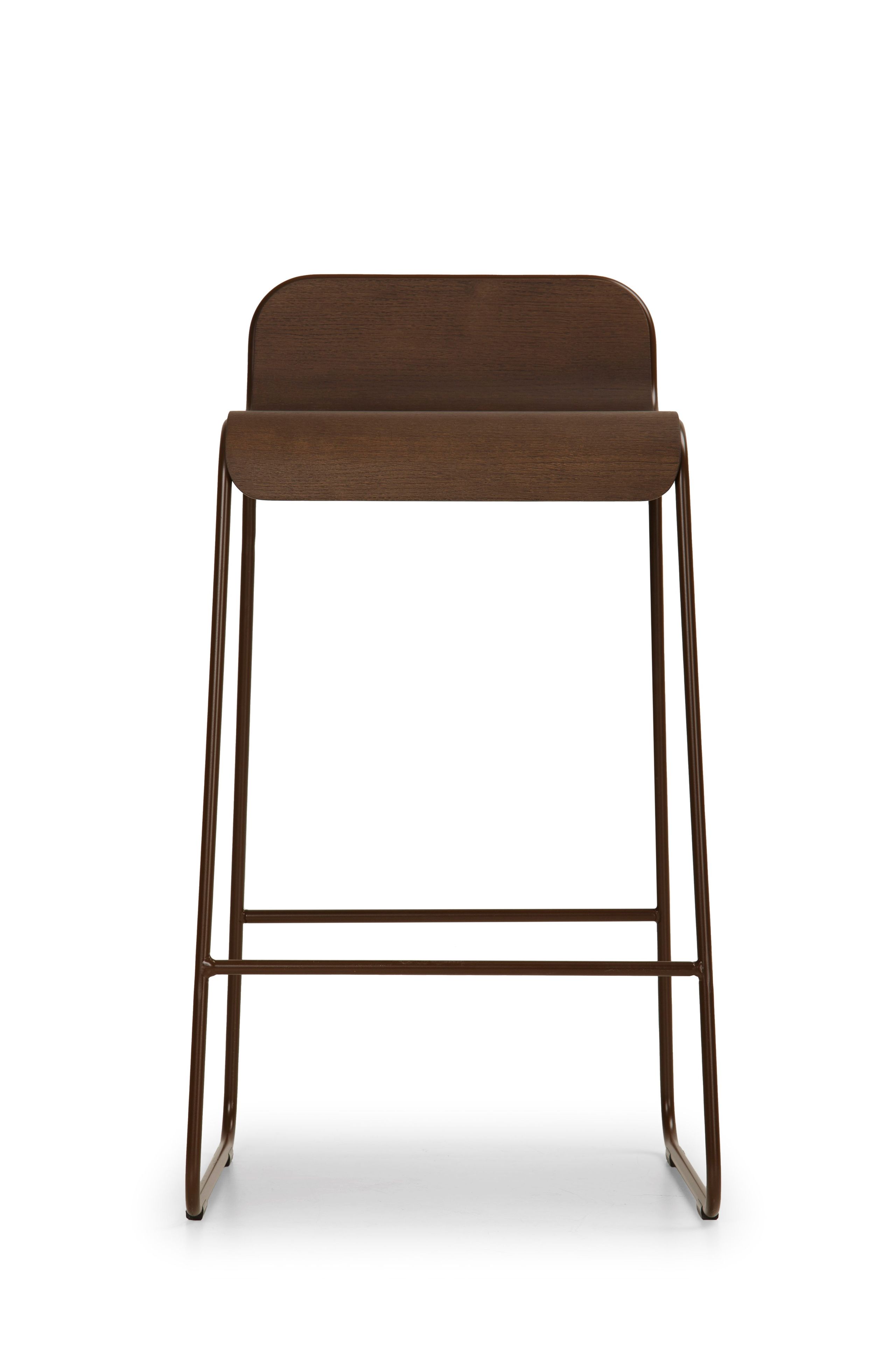 Стальной и деревянный табурет с подставкой для ног True Design Flow ARCH-00057643 - Вид №2