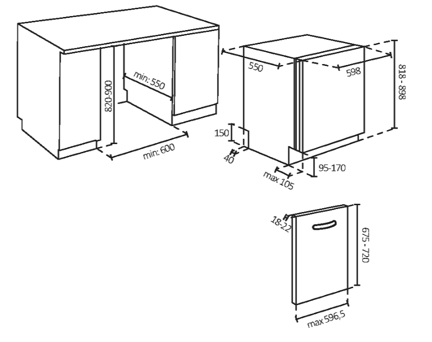 9296888 Встраиваемая посудомоечная машина CANDY CI 4E7L0W-08 STDN-0010642 - Вид №8