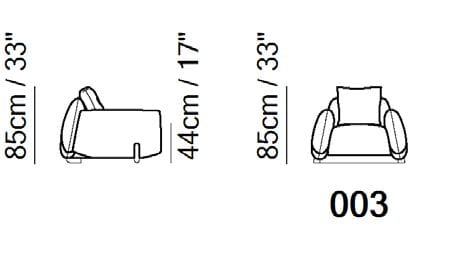 Тканевое кресло с подлокотниками Natuzzi Italia Mirai ARCH-00028953 - Вид №4