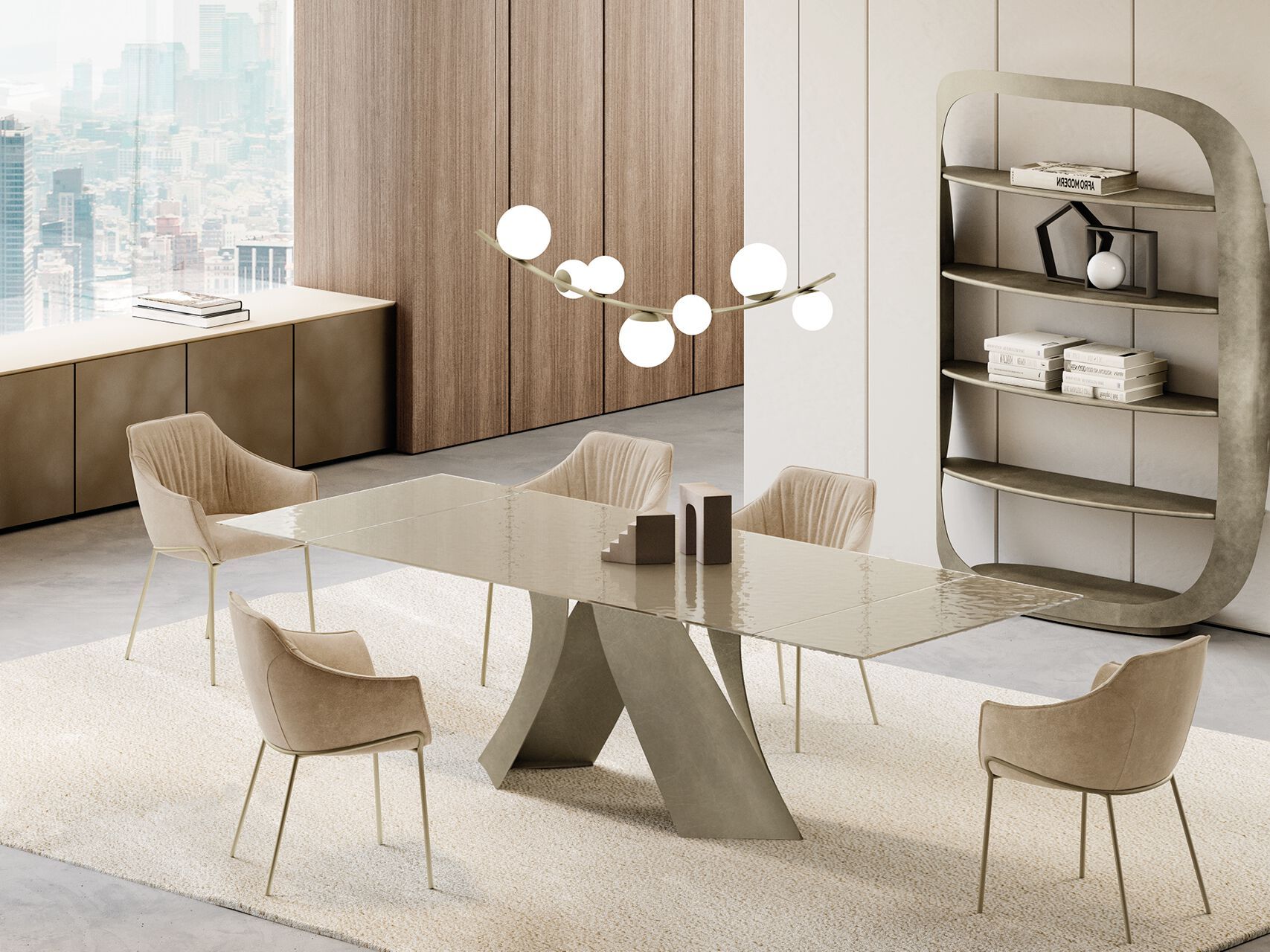 Прямоугольный Хрустальный выдвижной стол EFORMA Twist ARCH-00051524 - Вид №1