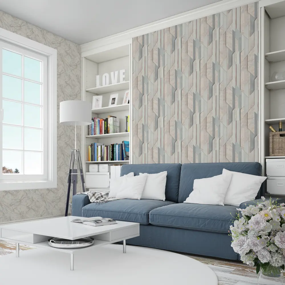 Обои флизелиновые Московская обойная фабрика Аватар-3 серо-бежевые с фоном 1.06 м STLM-2140177 - Вид №3