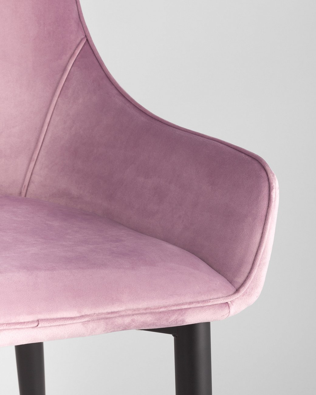 Стул с подлокотниками мягкий сиреневый с черными металлическими ножками "Диана" STOOL GROUP ДИЗАЙНЕРСКИЕ 00-3881952 Фиолетовый  - Вид №6