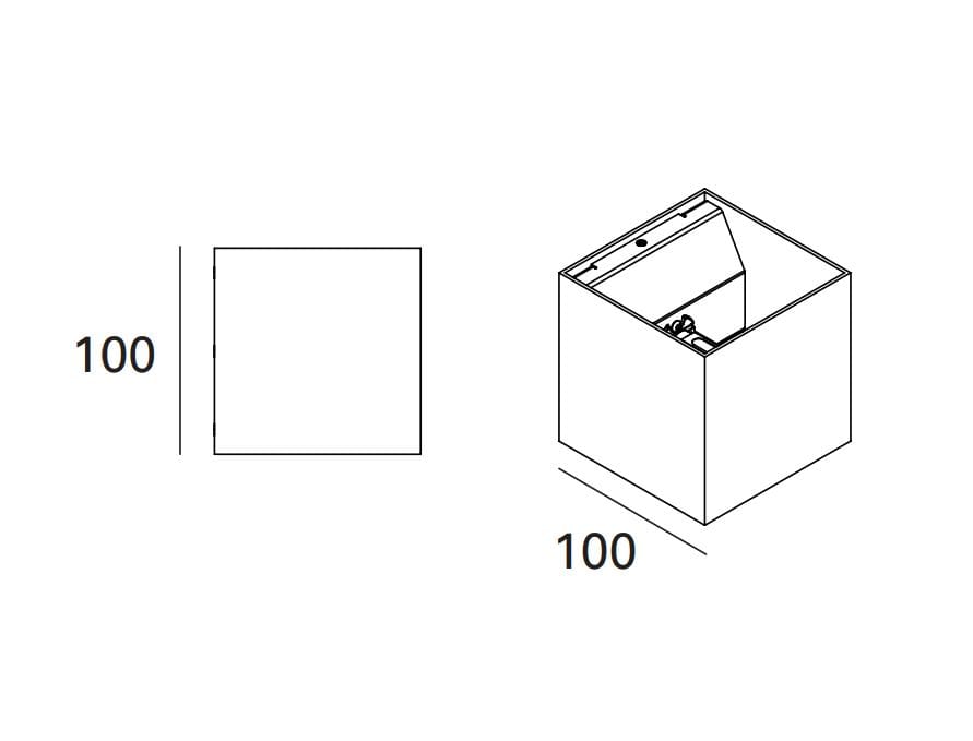 Экструдированный алюминиевый квадратный настенный прожектор Lucifero's I-Pipedi ARCH-00004244 - Вид №1