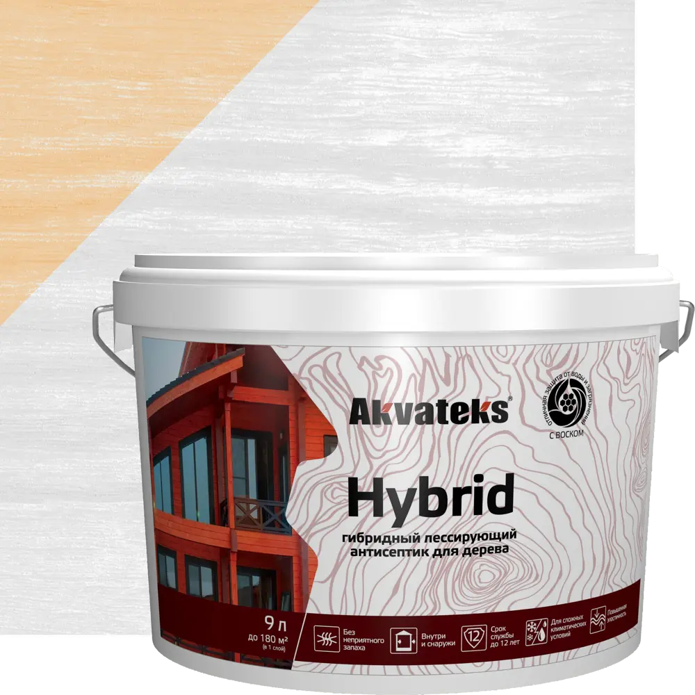 АКВАТЕКС Hybrid - гибридный антисептик для дерева 9 л 86364486