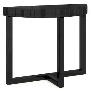 Консоль черная стеклянная полукруглая "Шарпэн" GRAUM  304045 Черный