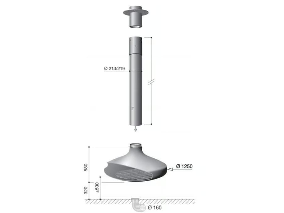 Центральный подвесной камин из биоэтаноловой стали Focus creation Gyrofocus ARCH-00051252 - Вид №7