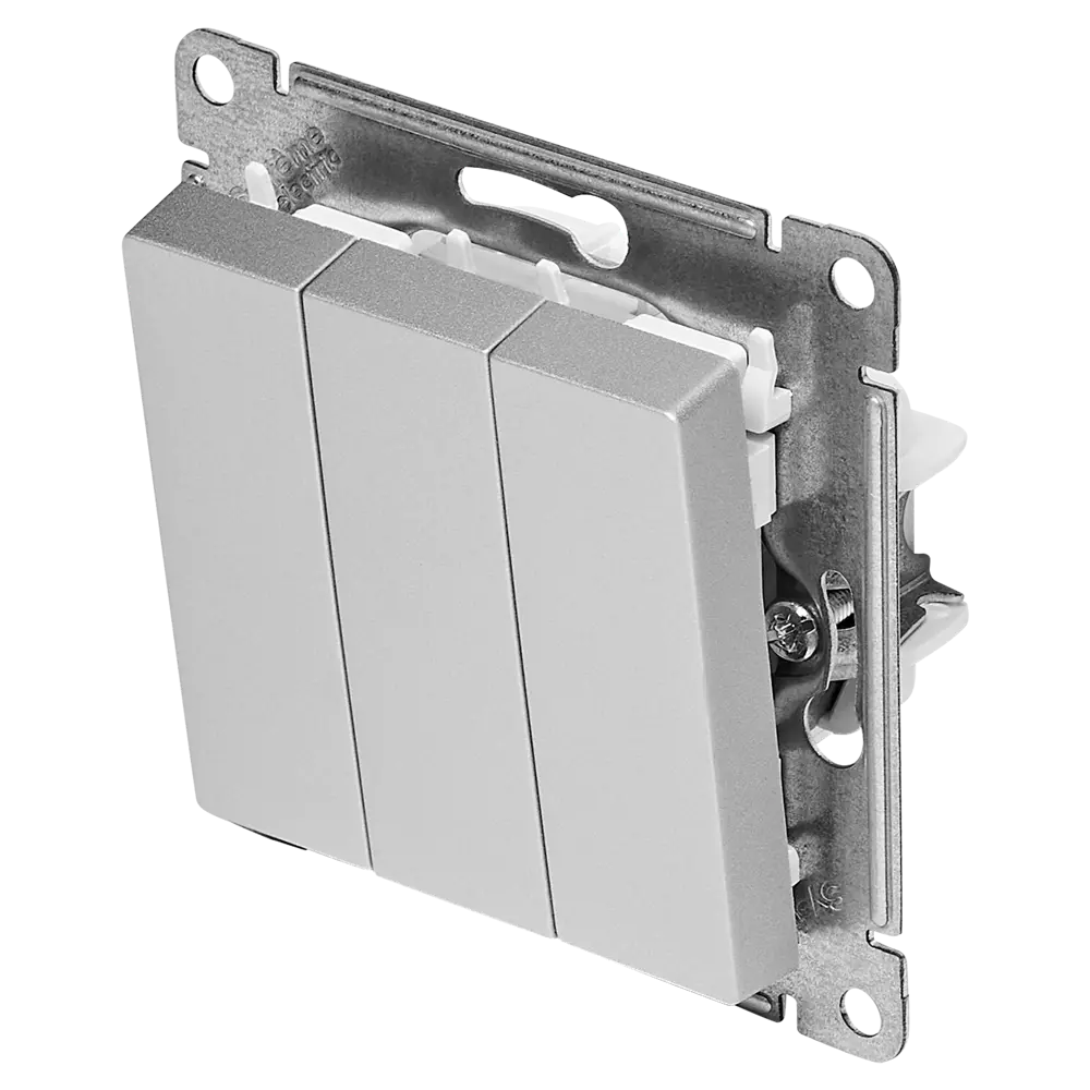 Выключатель встраиваемый Systeme Electric AtlasDesign 3 клавиши цвет алюминий STLM-2020396 - Вид №1
