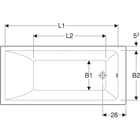 554.300.01.1 Прямоугольная ванна Geberit Renova Plan Geberit  - Вид №2