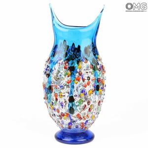2163 ORIGINALMURANOGLASS Ваза Голубая орхидея из муранского стекла 13 см