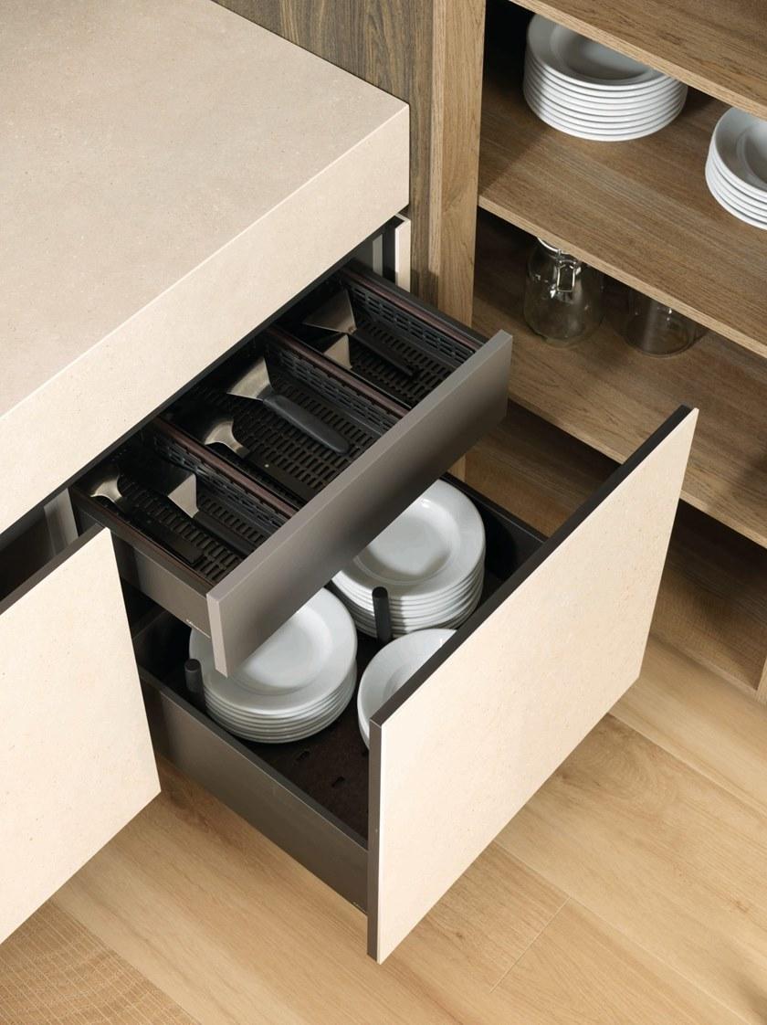 GAMADECOR Современная встроенная кухня из лакированного дерева с полуостровом. Emotions - kitchens sun-id-1478783 - Вид №3