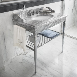 RE-CARRARA-1 3SC Столешница из белого каррарского мрамора с умывальником Classico